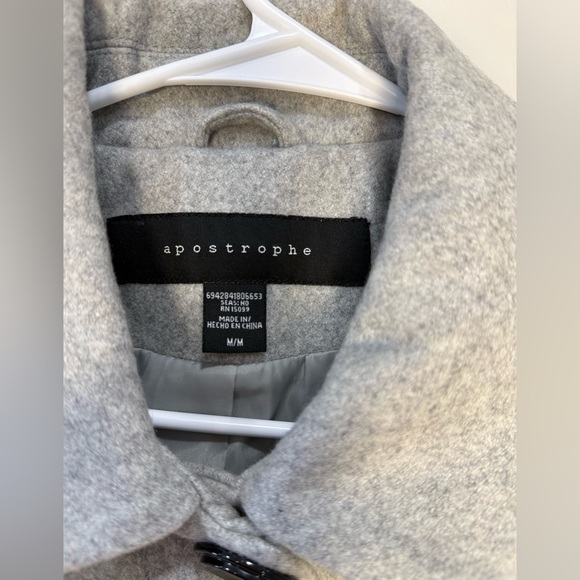 Apostrophe Light Gray Women's Pea Coat M - Picture 2 of 11